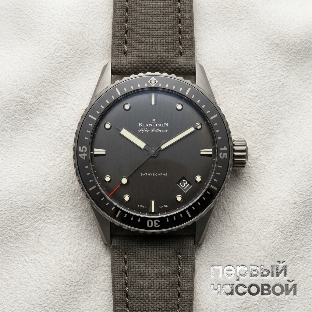 Купить элитные часы Blancpain Fifty Fathoms Bathyscaphe 5000 1210 G52A: в наличии в Москве!