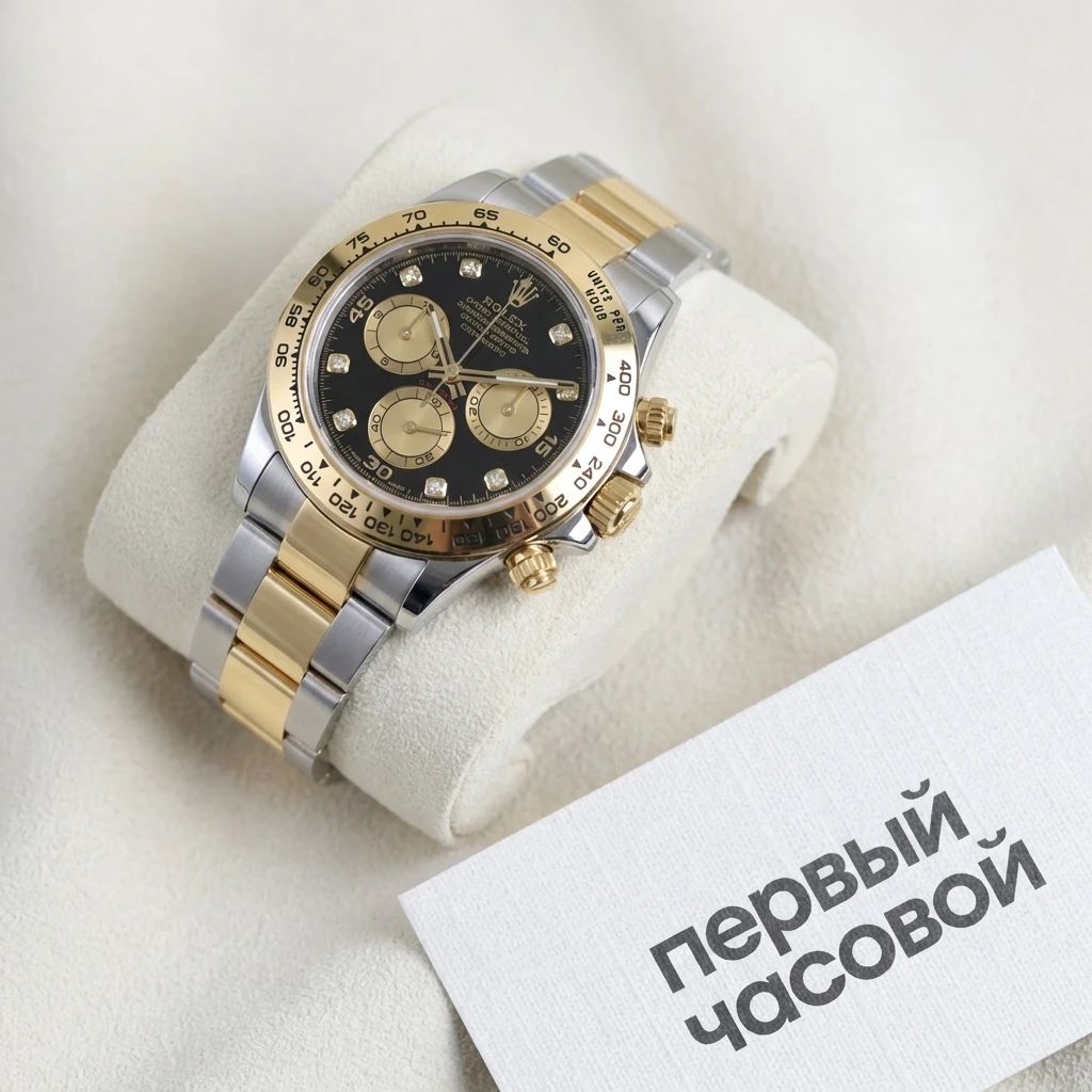 Купить элитные часы Rolex Cosmograph Daytona Steel &amp; Yellow Gold Black Dial Diamond Index 126503-0002: в наличии в Москве!
