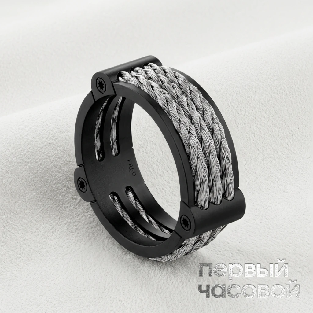 Купить украшение Studio jewelry Force 10 Winch Large Model Ring In Titanium And Steel 4B0976: в наличии в Москве!
