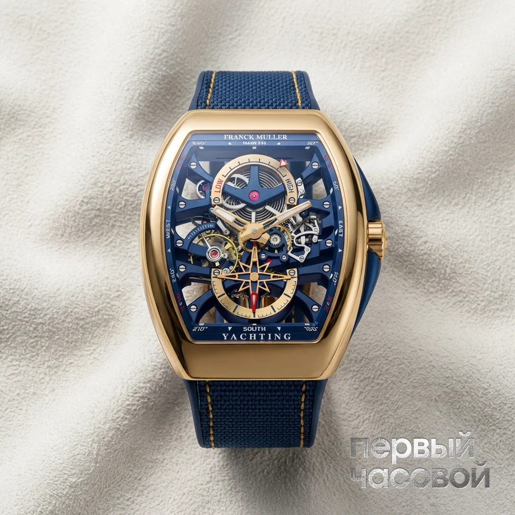 Купить элитные часы Franck Muller Mens Collection Vanguard Yachting Anchor Skeleton Power Reserve V 45 S6 PR SQT ANCRE FM YACHT (BL) YG: в наличии в Москве!