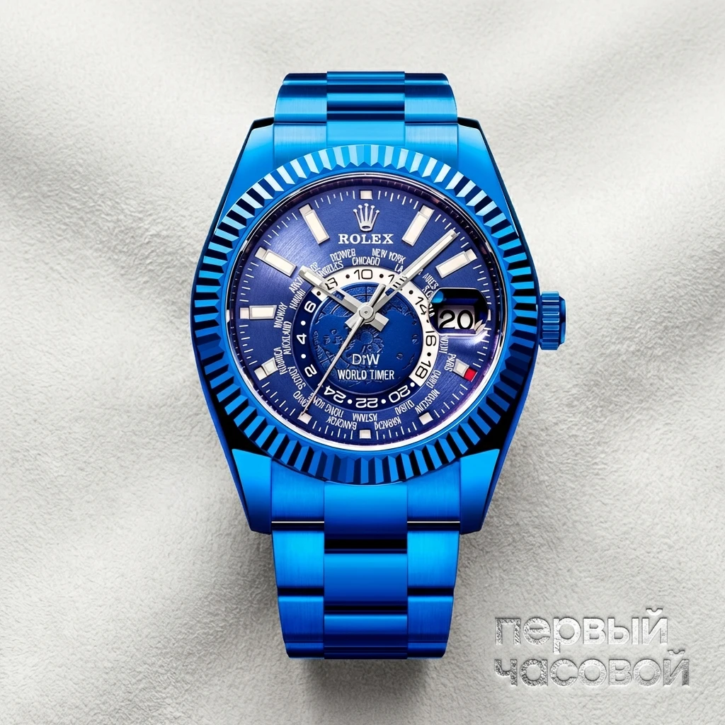 Купить элитные часы DiW Rolex World Timer Blue Dlc : в наличии в Москве!