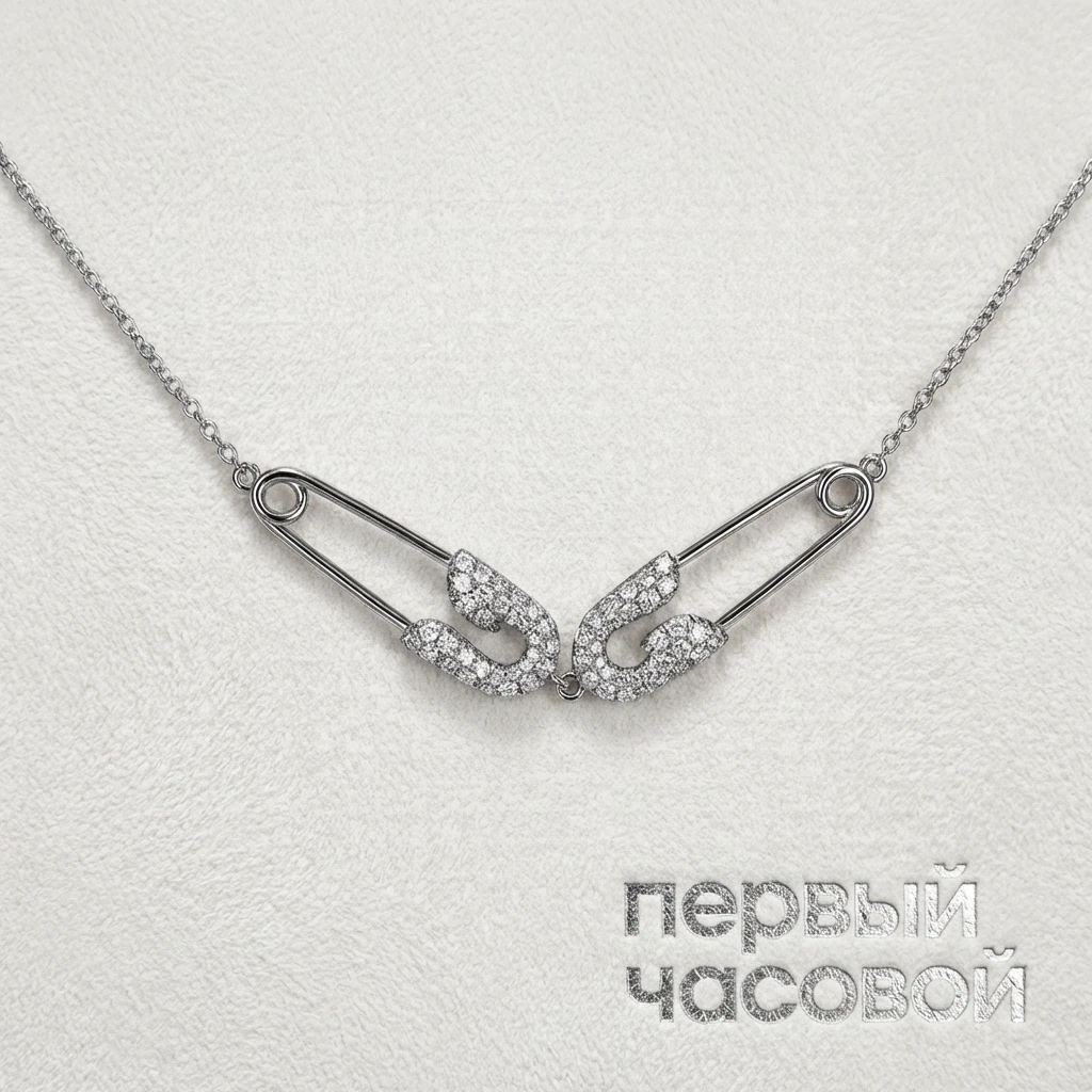 Купить украшение Jacob &amp; Co Колье White Gold Double Safety Pin 91637401: в наличии в Москве!
