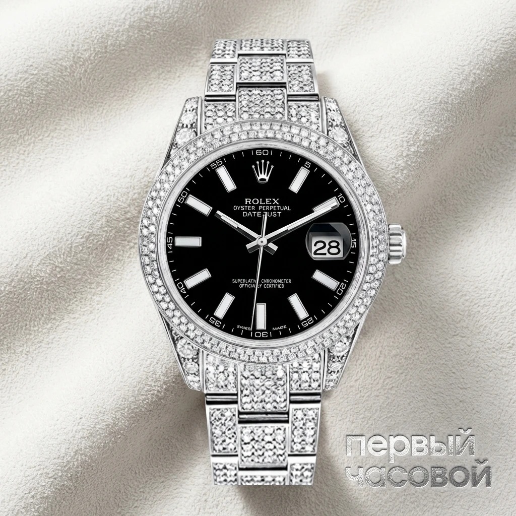 Купить элитные часы Rolex Datejust II Full Pave Iced Out Diamonds 116300 FIX: в наличии в Москве!