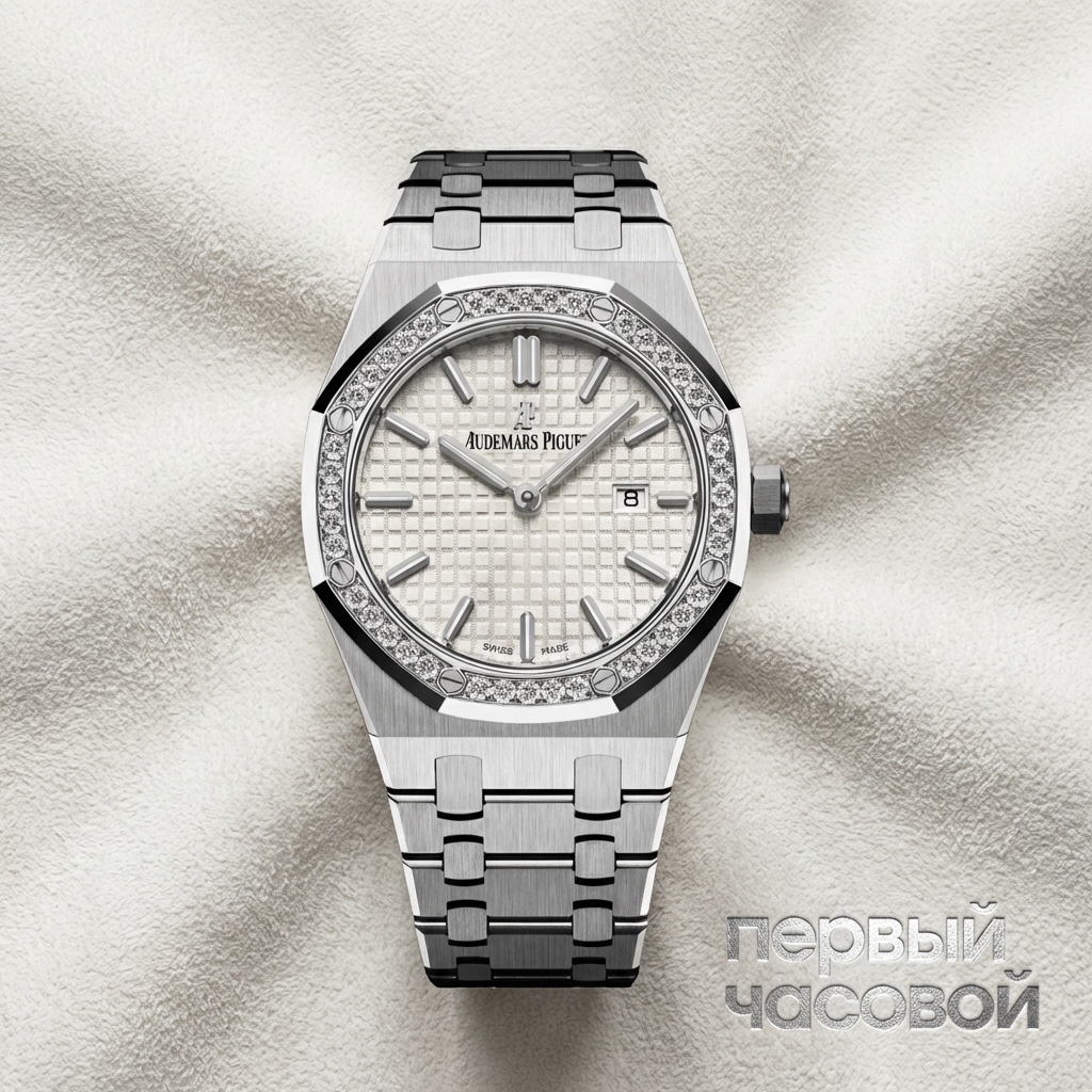 Audemars Piguet Royal Oak Quartz Steel White Dial Diamond Bezel 33Mm