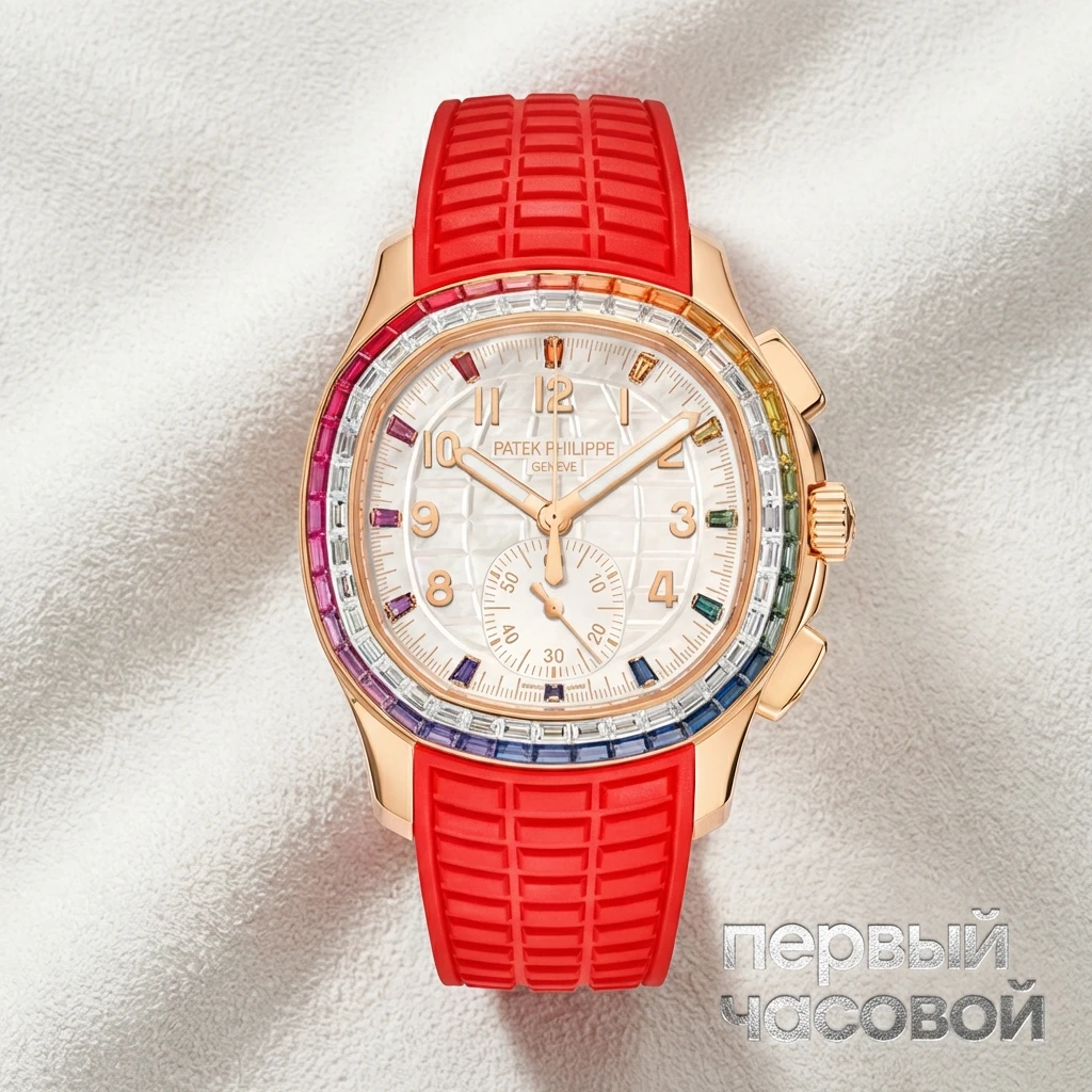 Купить элитные часы Patek Philippe Aquanaut Luce "Rainbow" Rose Gold  Chronograph 7968/300R - AQUANAUT : в наличии в Москве!