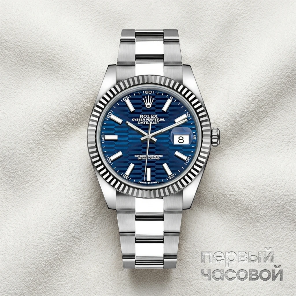 Купить элитные часы Rolex Datejust 41mm Blue Fluted Motif 2022 126334-0032: в наличии в Москве!