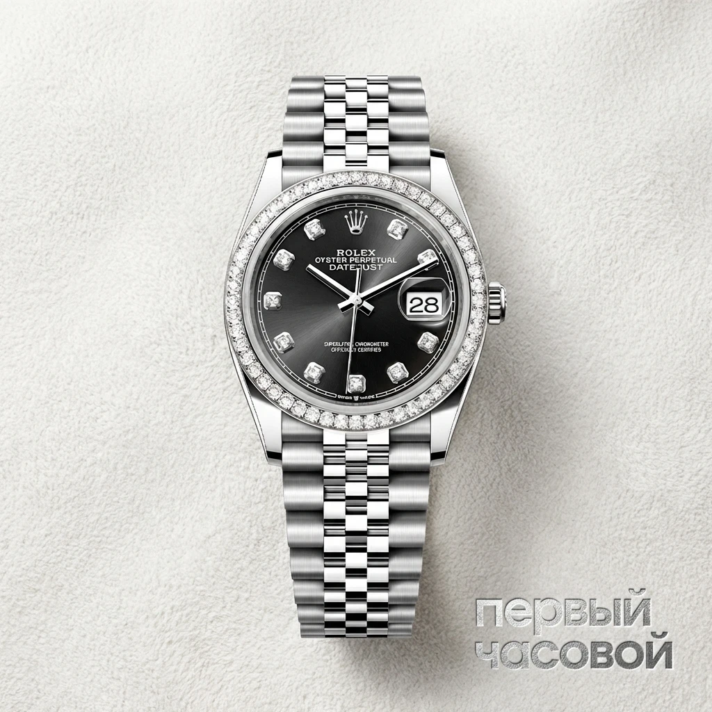 Rolex Datejust 36 Custom Diamonds Bezel Black Dial 126234FIX