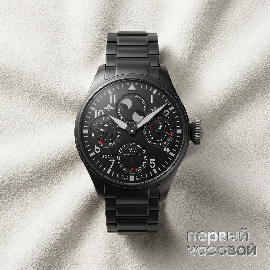 Купить элитные часы Iwc Big Pilots Watch Perpetual Calendar Top Gun Ceratanium IW503604: в наличии в Москве!