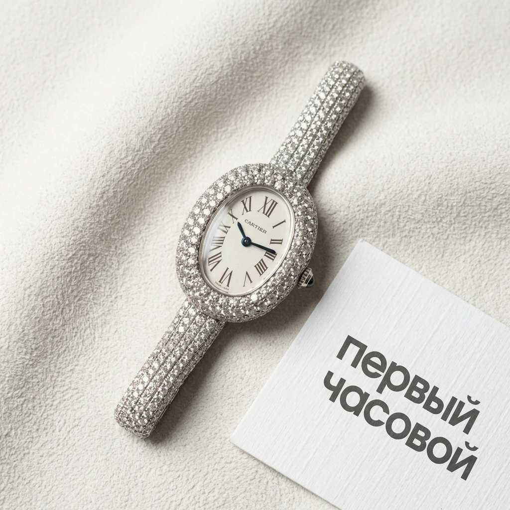 Купить элитные часы Cartier Custom Baignoire Full Diamonds Pave Size 16 White Gold HPI01607: в наличии в Москве!