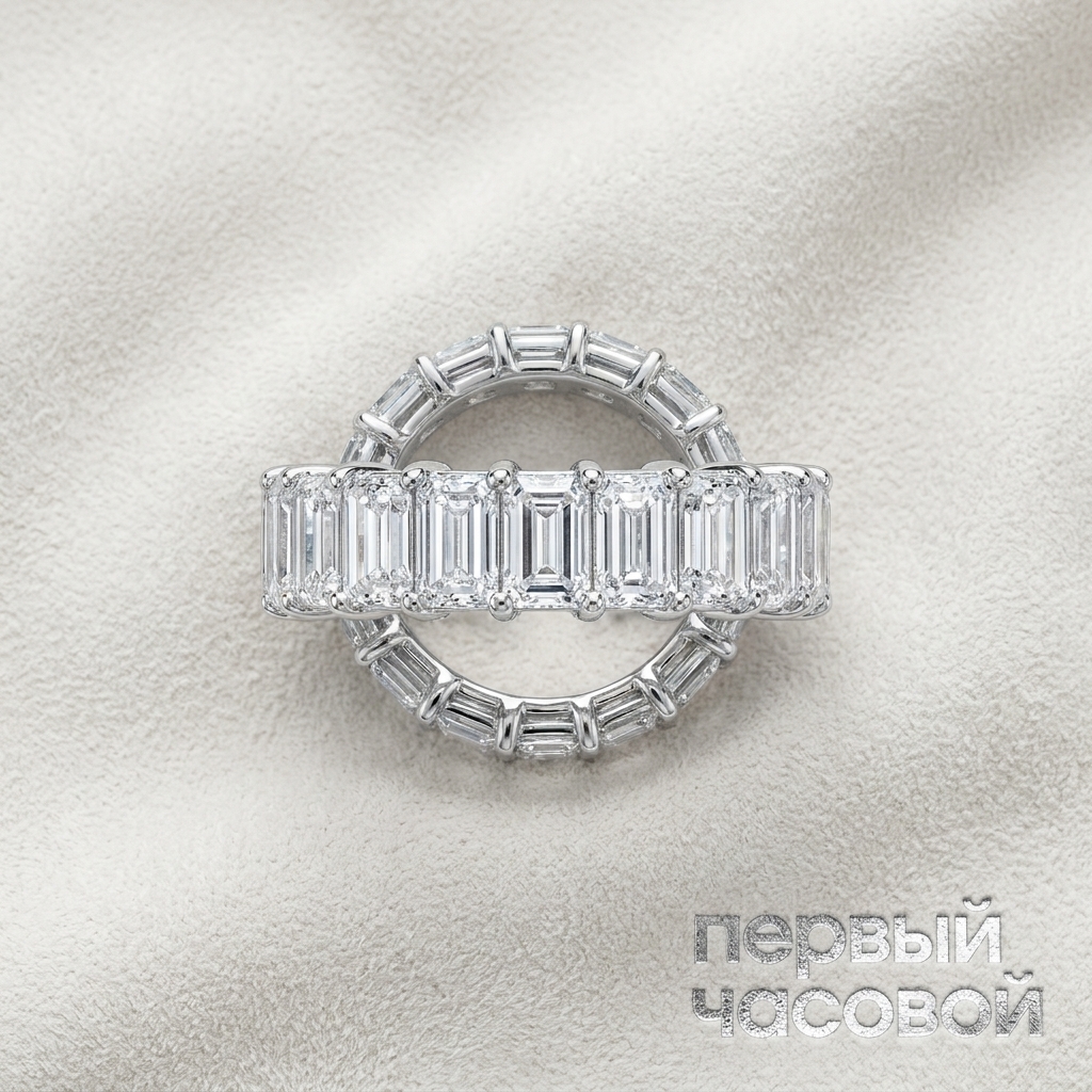 Studio jewelry Eternity Ring Emerald Cut 15,07 ct. G-H/VS