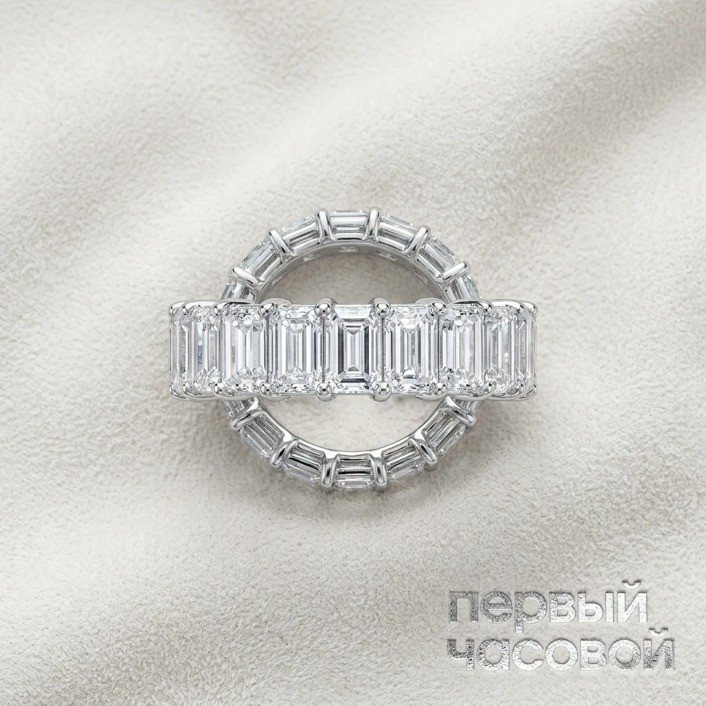Studio jewelry Eternity Ring Emerald Cut 15,07 ct. G-H/VS