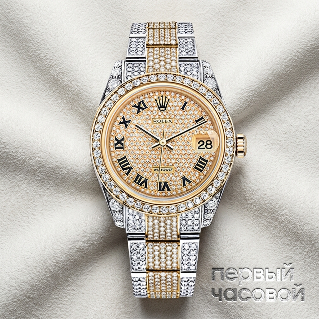Rolex Datejust 36mm Twotone Full Pave Custom Diamonds