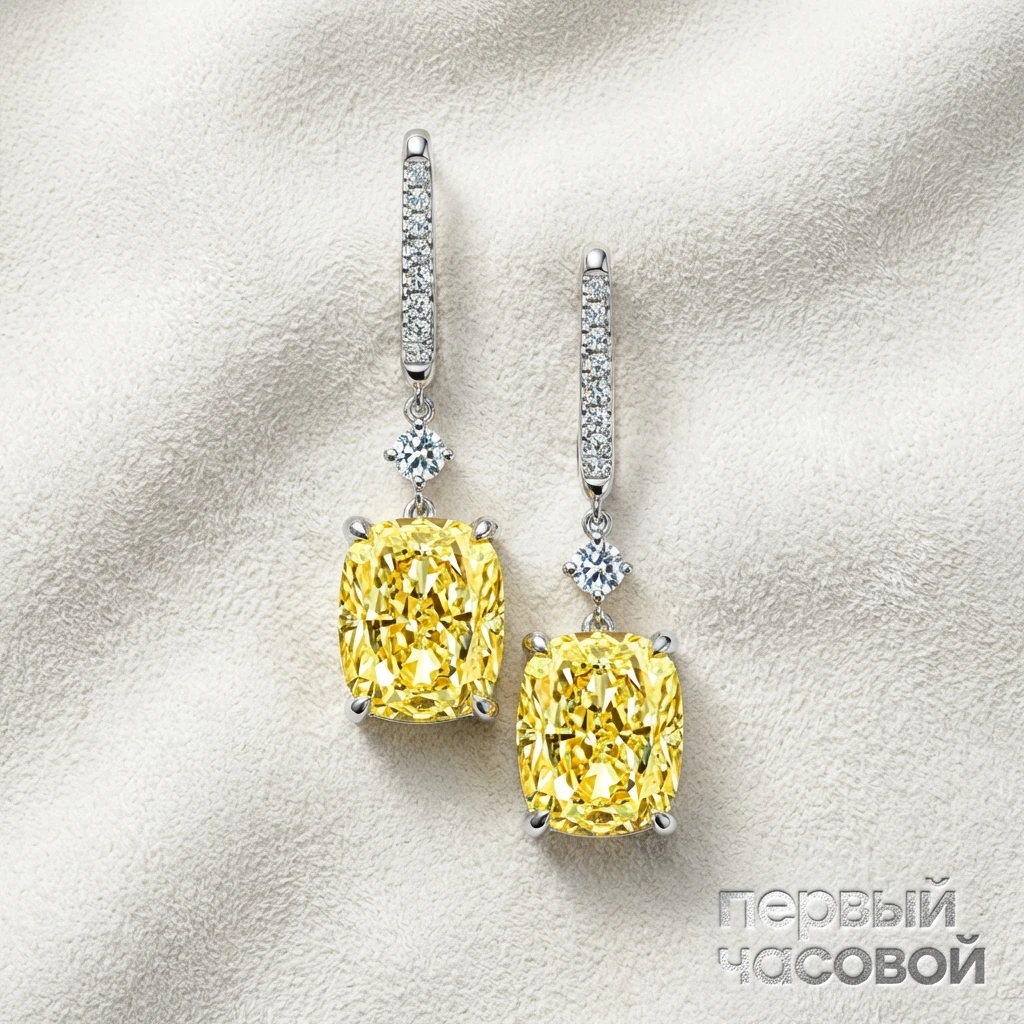 Купить украшение Studio jewelry Серьги 1,03/1,03 ct. Fancy Yellow : в наличии в Москве!