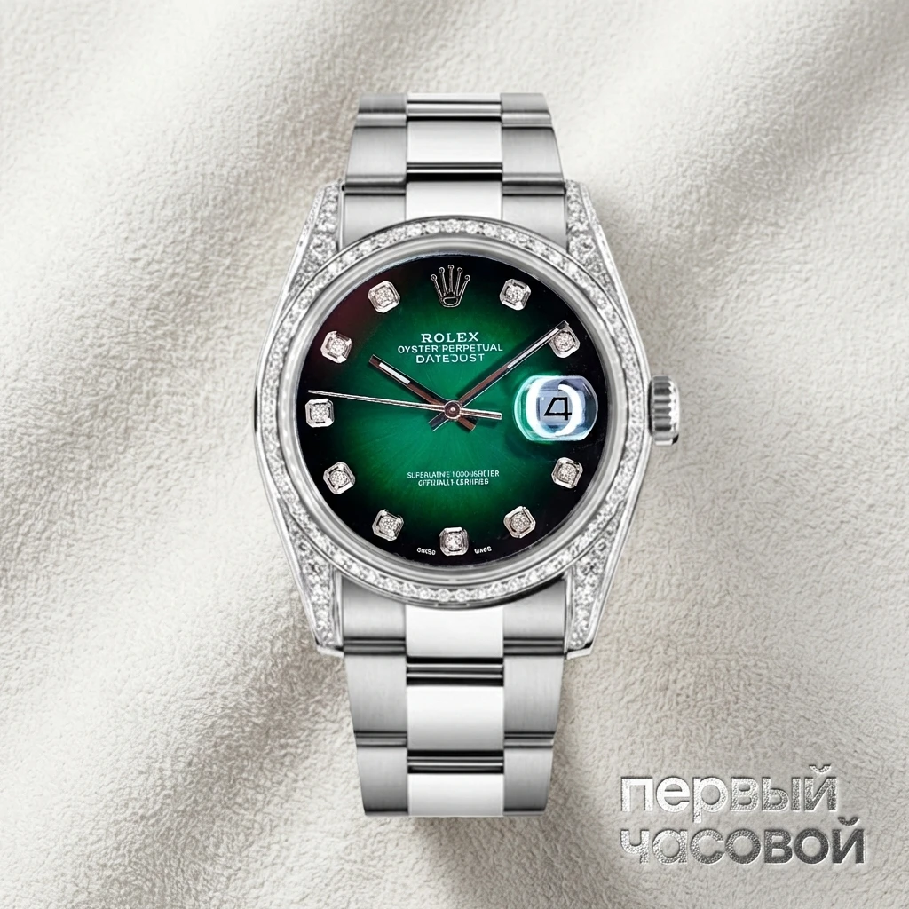 Rolex Datejust 36 Mm Custom Diamonds Green Dial 116200 FIX