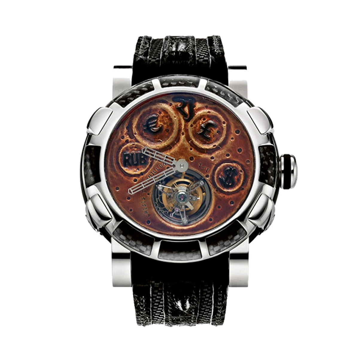 Купить элитные часы Romain Jerome Tourbilion Rusted steel T-oxy III Tourbillon black Extreme TO.MO.CRISIS.F1.11BB.00: в наличии в Москве!