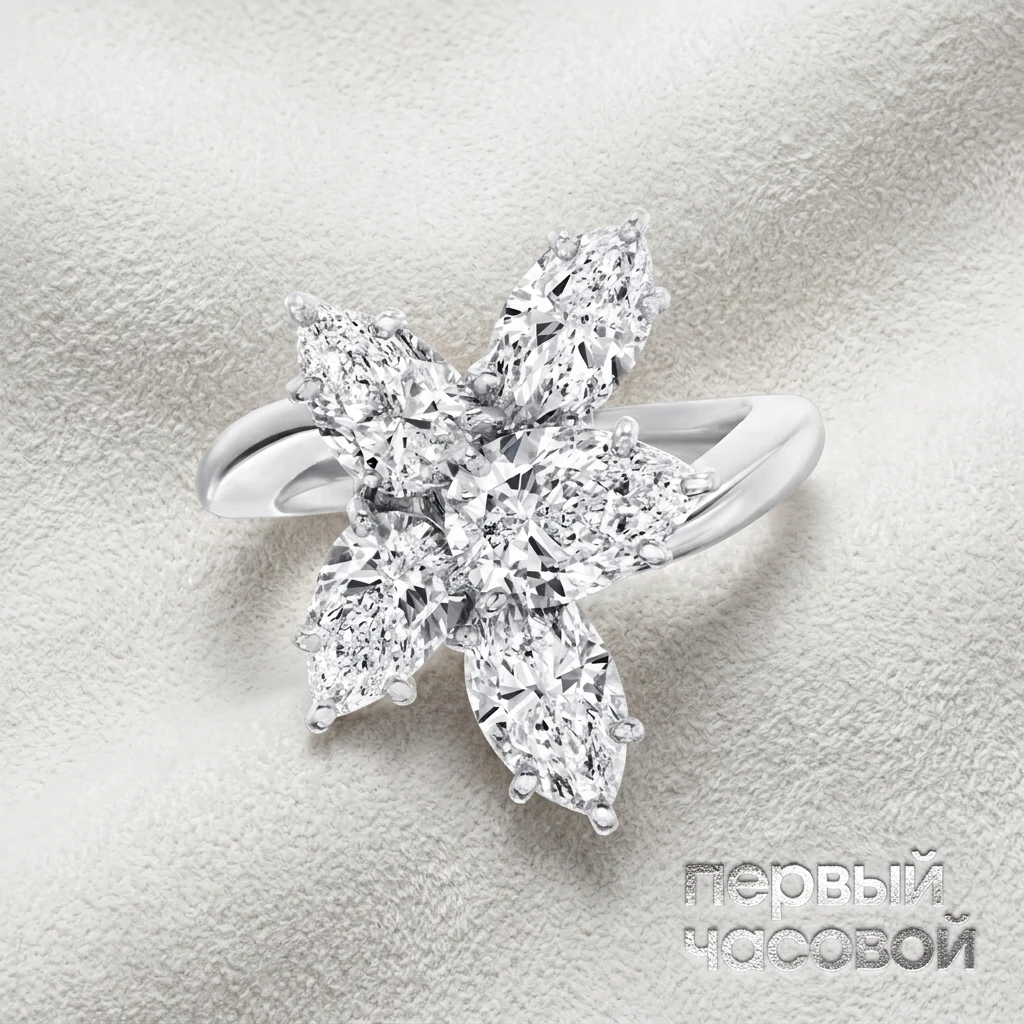 Кольцо Cluster Diamond Ring 3,75 карата H/VS1