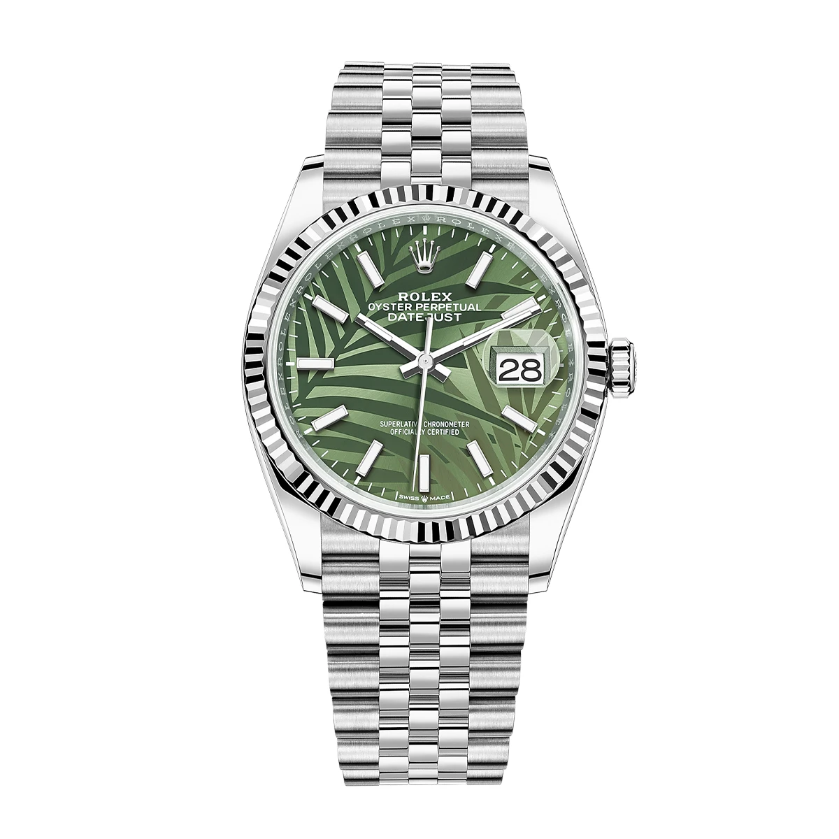 Купить элитные часы Rolex Datejust 36 mm Green Palm Motif Dial 2023 126234: в наличии в Москве!