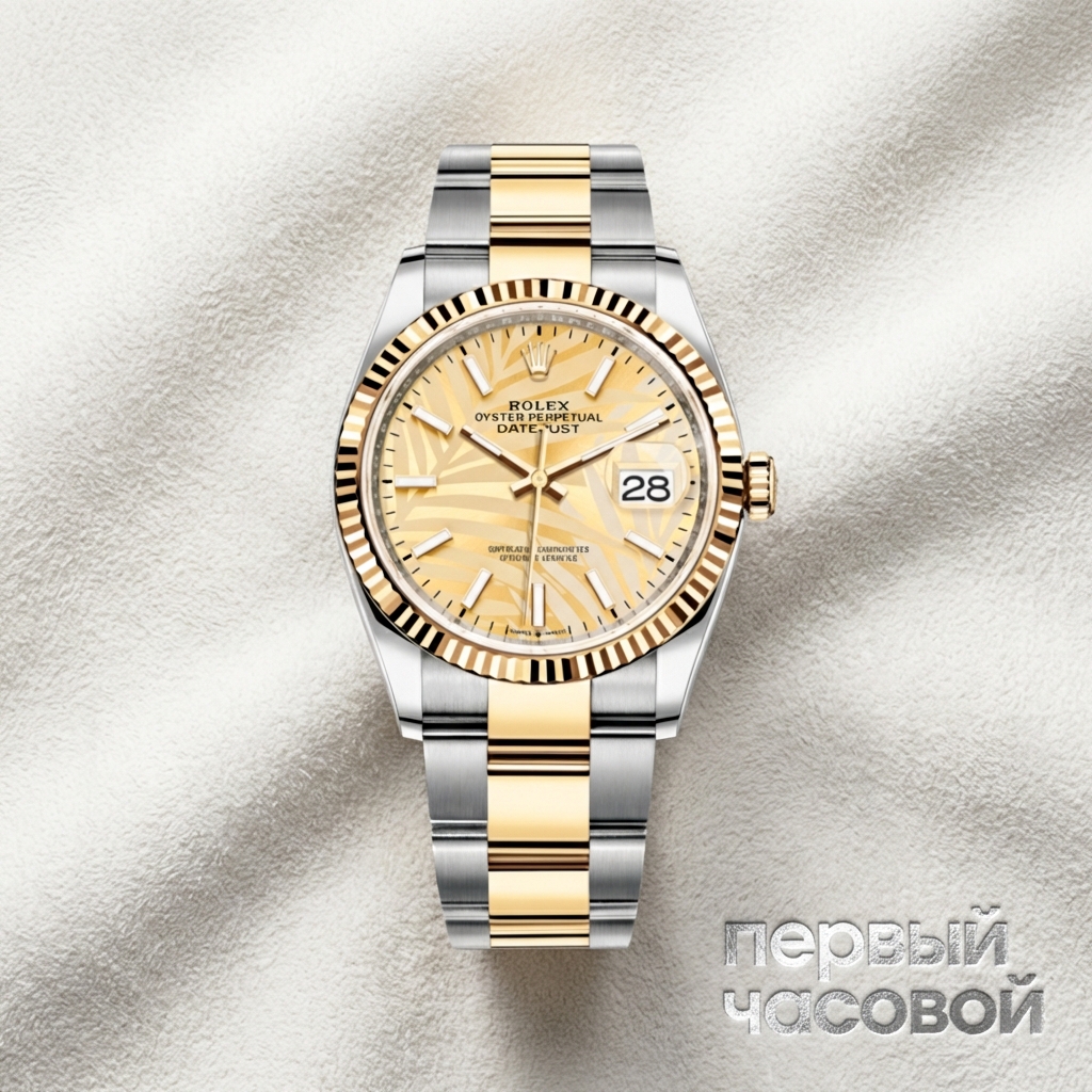 Rolex Datejust Champagne Palm Motif Dial