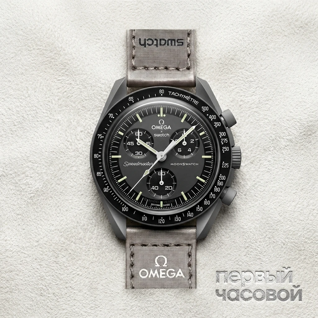 Купить элитные часы Omega X Swatch Bioceramic Moonswatch Mission To Mercury SO33A100: в наличии в Москве!