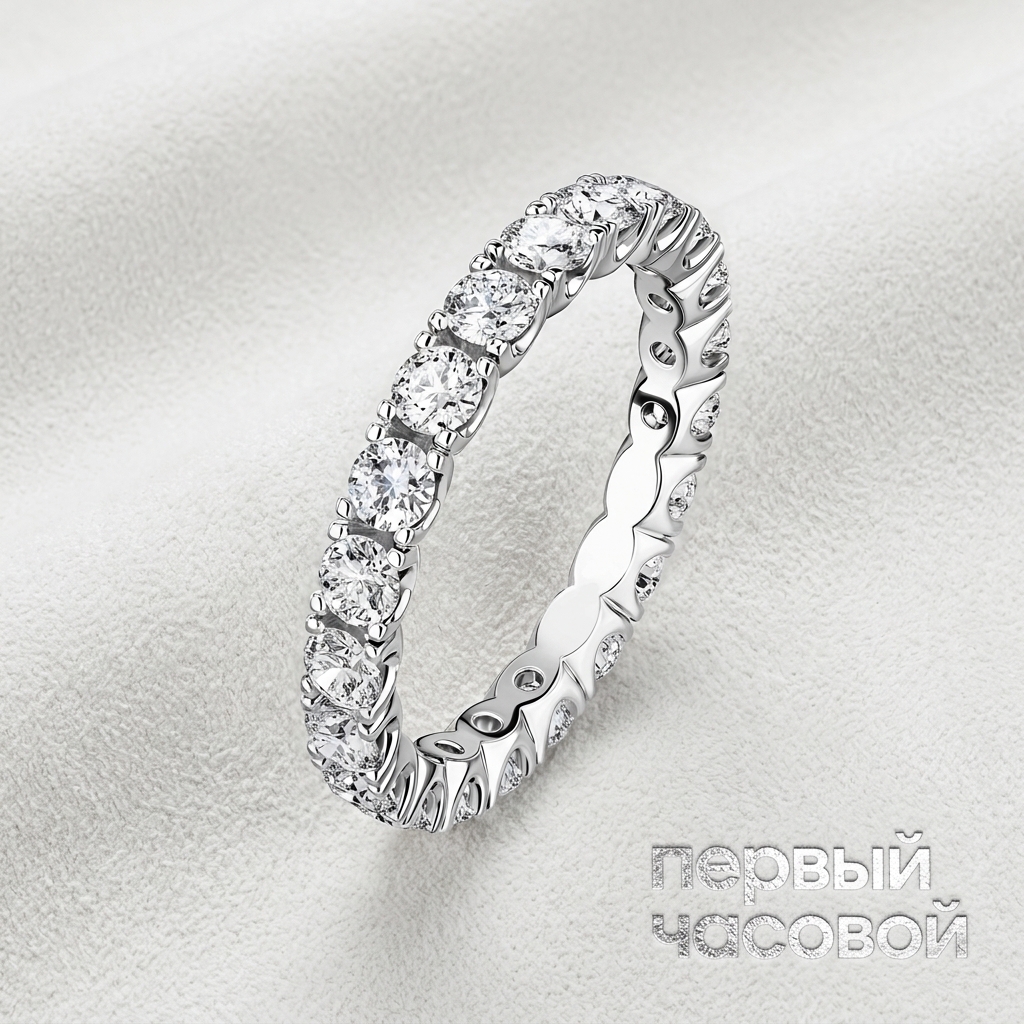 Studio jewelry Eternity Ring 4,5 ct. D/VVS1 (3 Excellent, NONE)