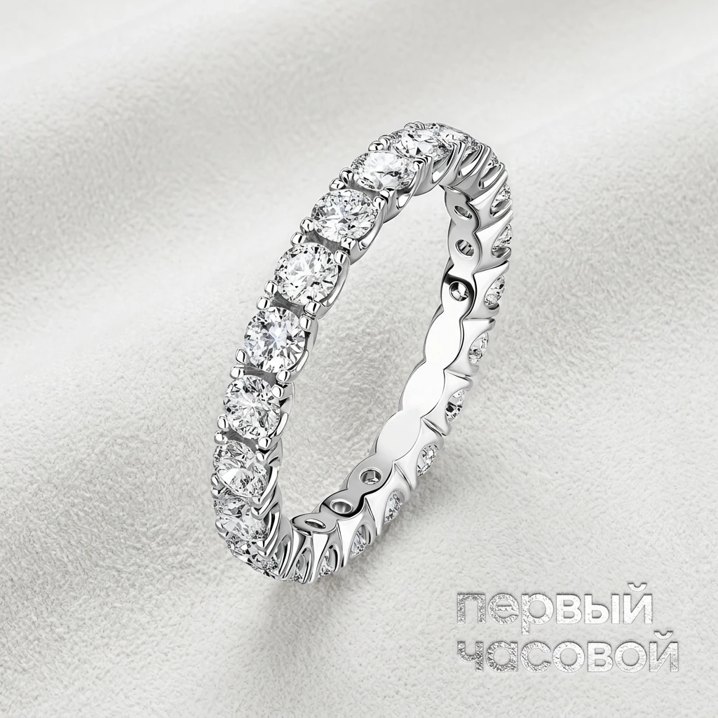 Studio jewelry Eternity Ring 4,5 ct. D/VVS1 (3 Excellent, NONE)