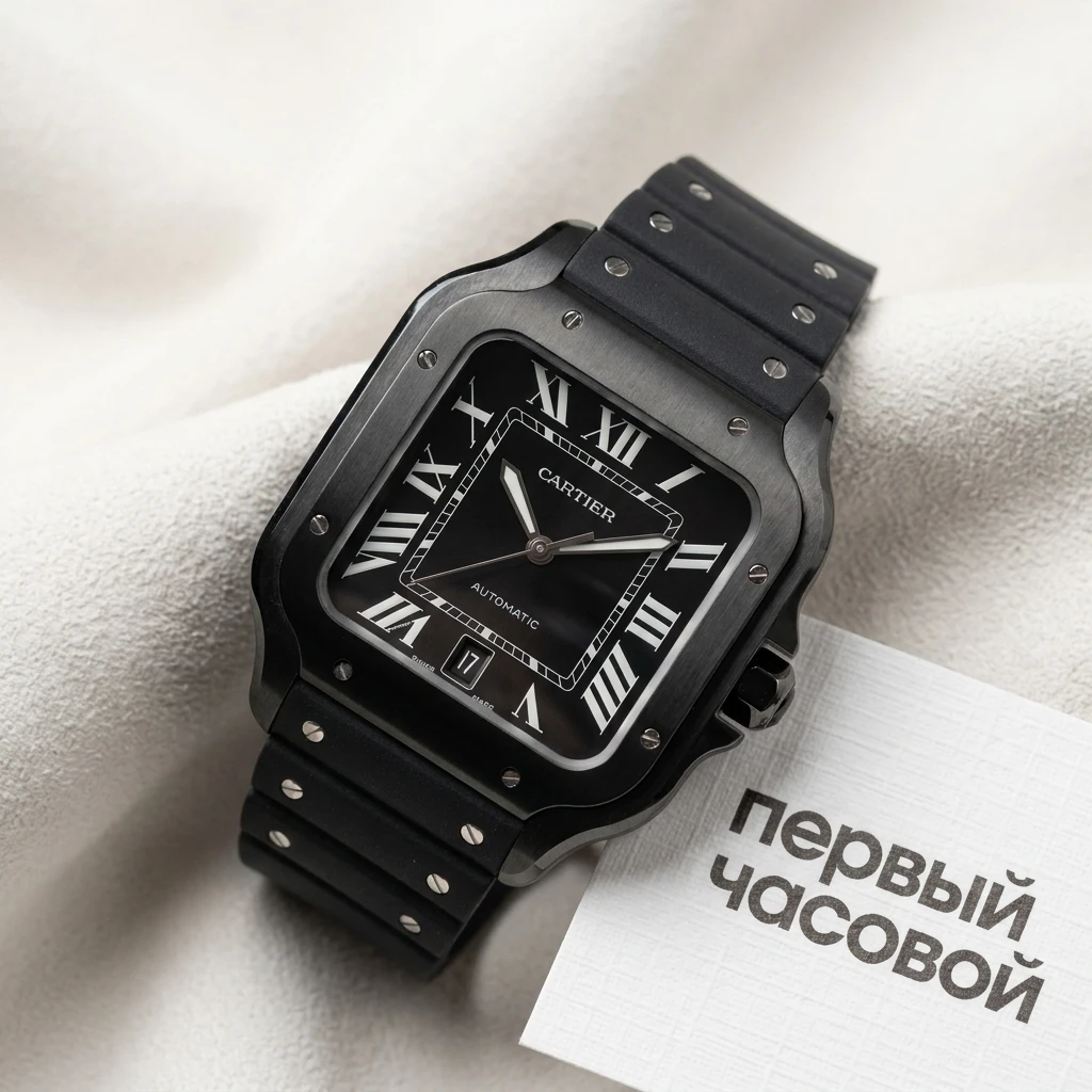 Купить элитные часы Cartier Santos De Cartier Black ADLC WSSA0039: в наличии в Москве!