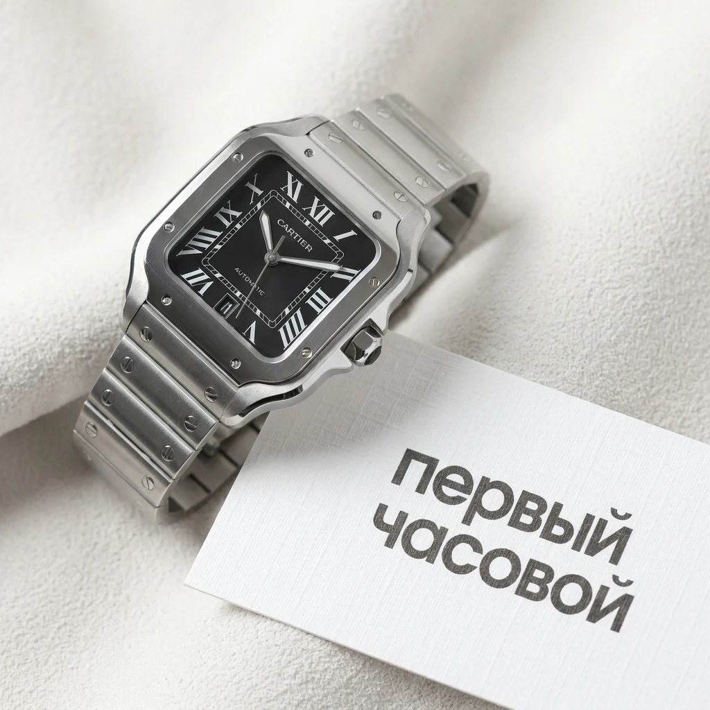 Купить элитные часы Cartier Santos De Cartier Large Model Black Dial WSSA0096: в наличии в Москве!