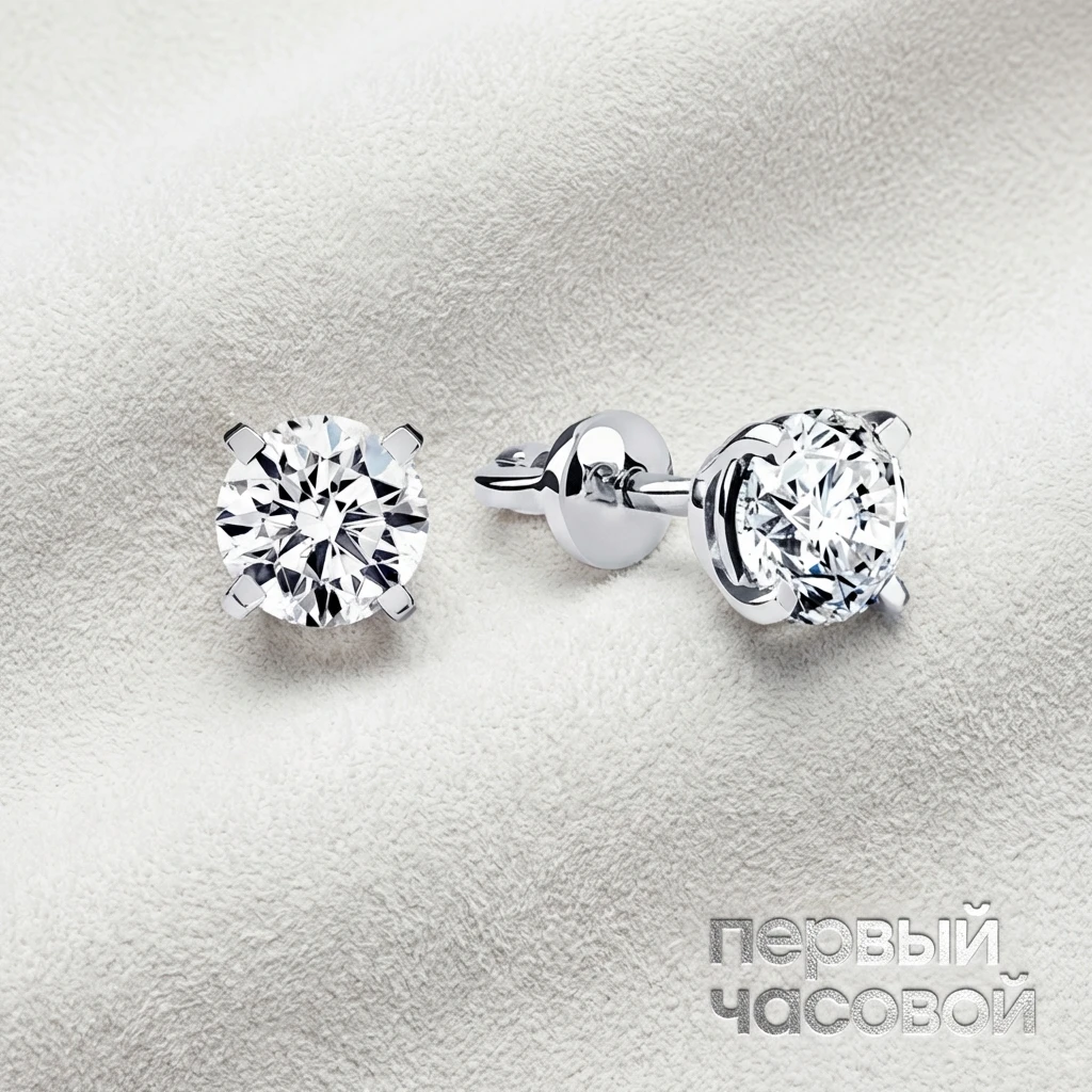 Купить украшение Studio jewelry Серьги с бриллиантами 0,32/0,32 ct. I/VS1 Round Diamonds : в наличии в Москве!