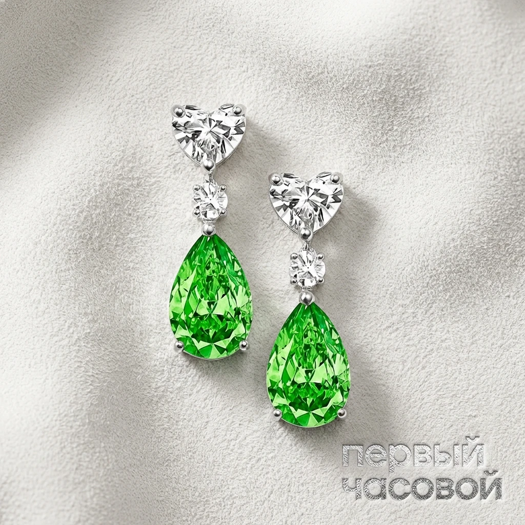 Купить украшение Studio jewelry Серьги 1,18/1,25 ct. Fancy Brownish Greenish Yellow/VVS : в наличии в Москве!