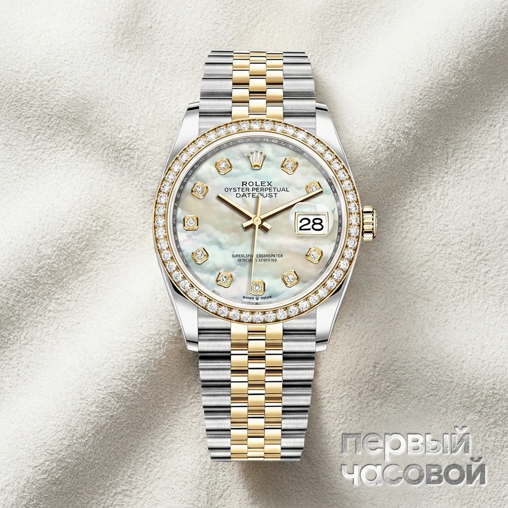 Купить элитные часы Rolex Oyster Datejust Two-Tone Factory Diamonds MOP Dial 126283RBR: в наличии в Москве!