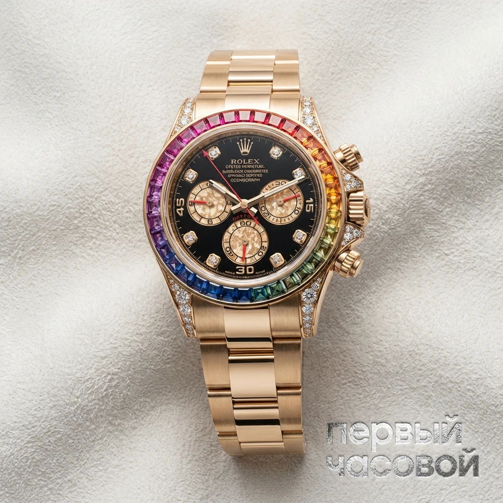 Купить элитные часы Rolex Oyster Perpetual Cosmograph Daytona Rainbow Custom 116528: в наличии в Москве!