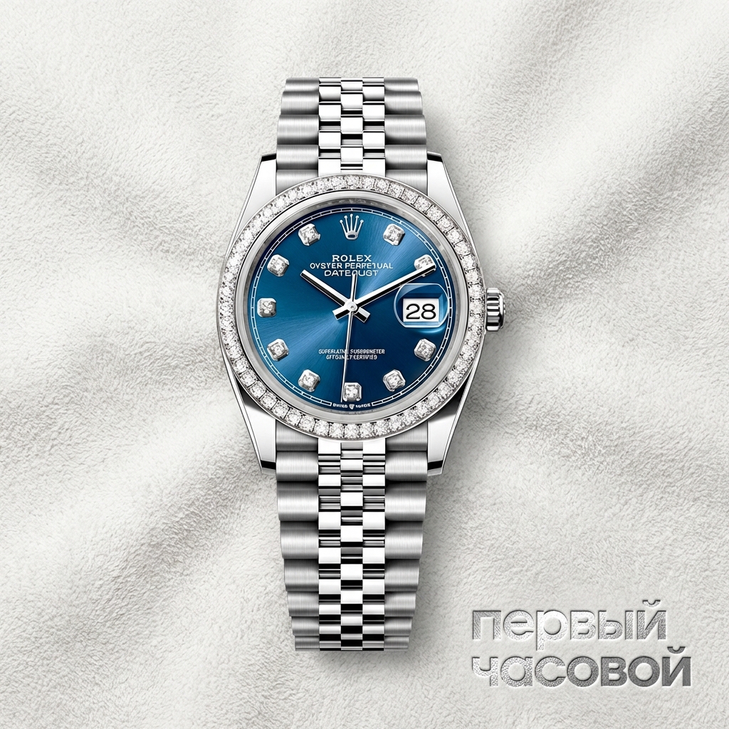 Rolex Oyster Perpetual Datejust 36 Diamonds Bezel Blue Dial