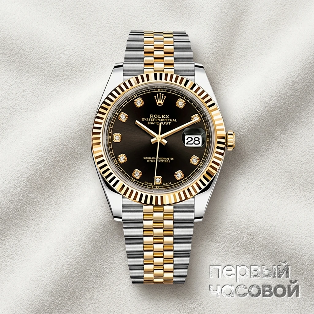 Rolex Oyster Perpetual Datejust Ii Steel And Yellow Gold Black Dial Diamond 126333
