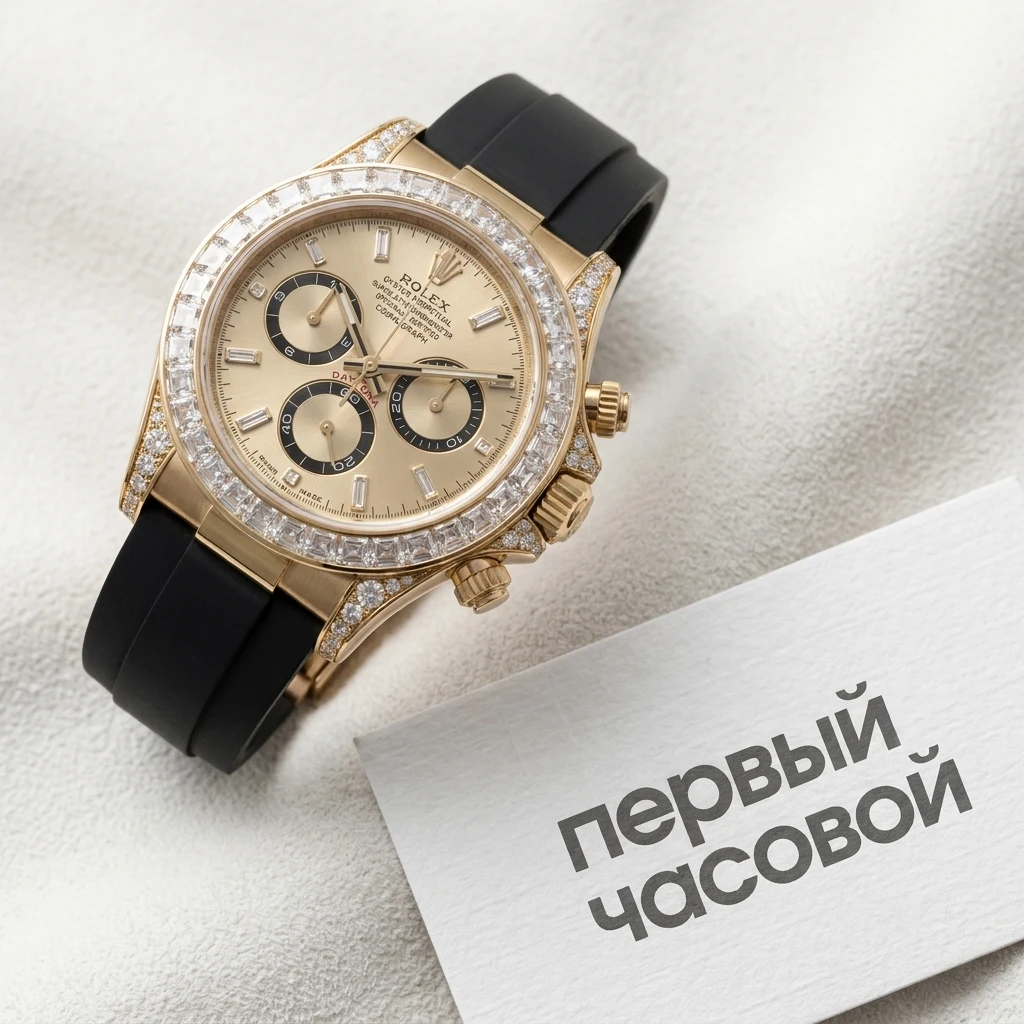 Купить элитные часы Rolex Cosmograph Daytona Yellow Gold Factory Diamonds Oysterflex 126538TBR: в наличии в Москве!