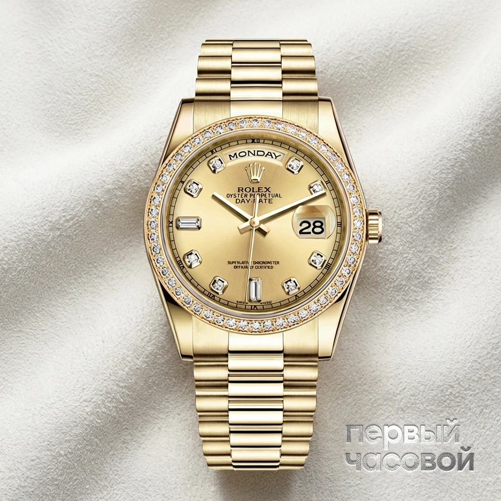 Купить элитные часы Rolex Day-Date 36 mm Diamonds Dial 118348RBR: в наличии в Москве!