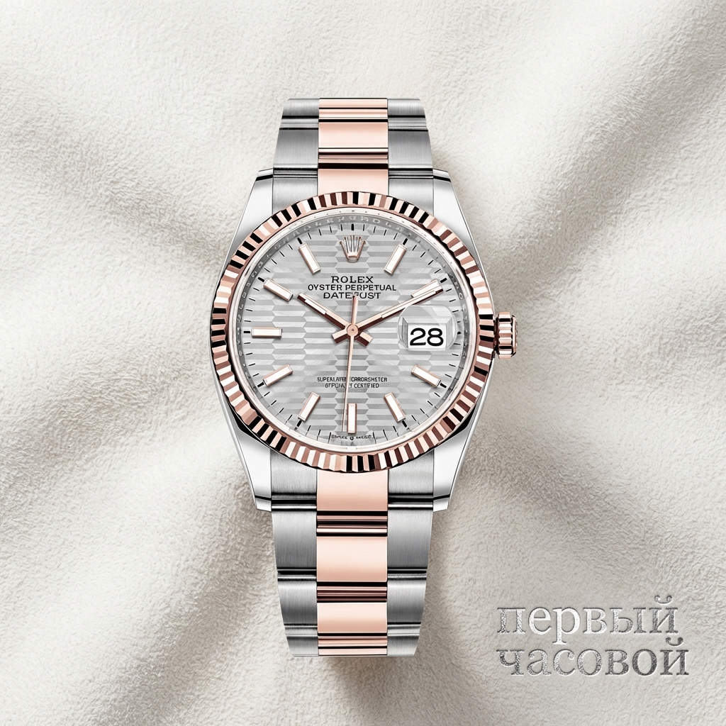 Rolex Datejust 36Mm Steel And Everose Gold Fluted Motif Dial