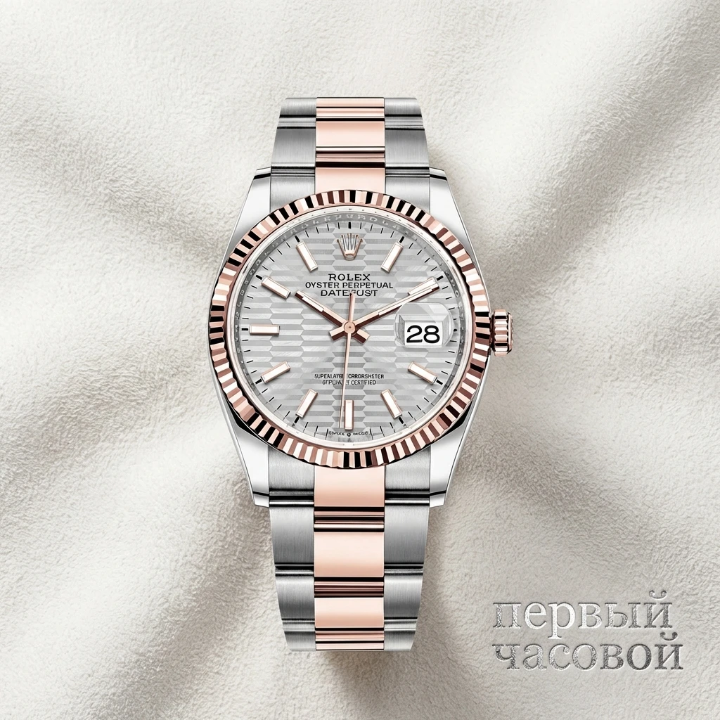 Rolex Datejust 36Mm Steel And Everose Gold Fluted Motif Dial 126231