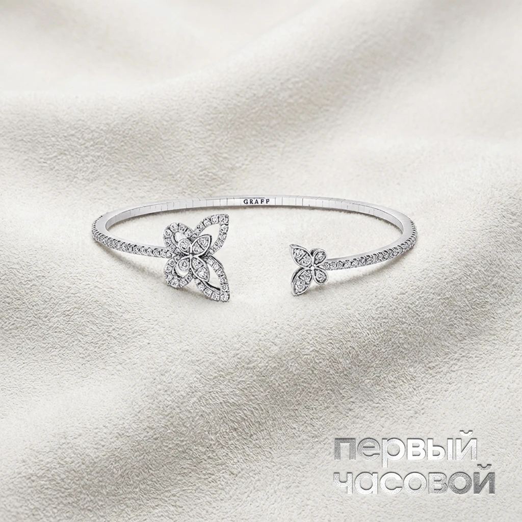 Купить украшение Graff Butterfly Silhouette Open Diamond Bangle RGB501-165: в наличии в Москве!