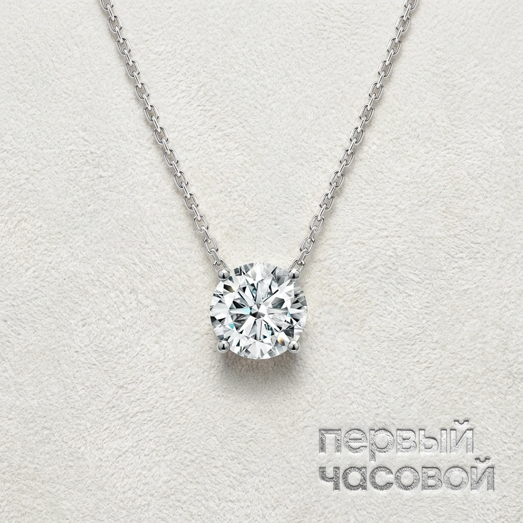 Купить украшение Studio jewelry Подвеска с бриллиантом 1,11 ct. J/VS2 "Lucky Number" : в наличии в Москве!