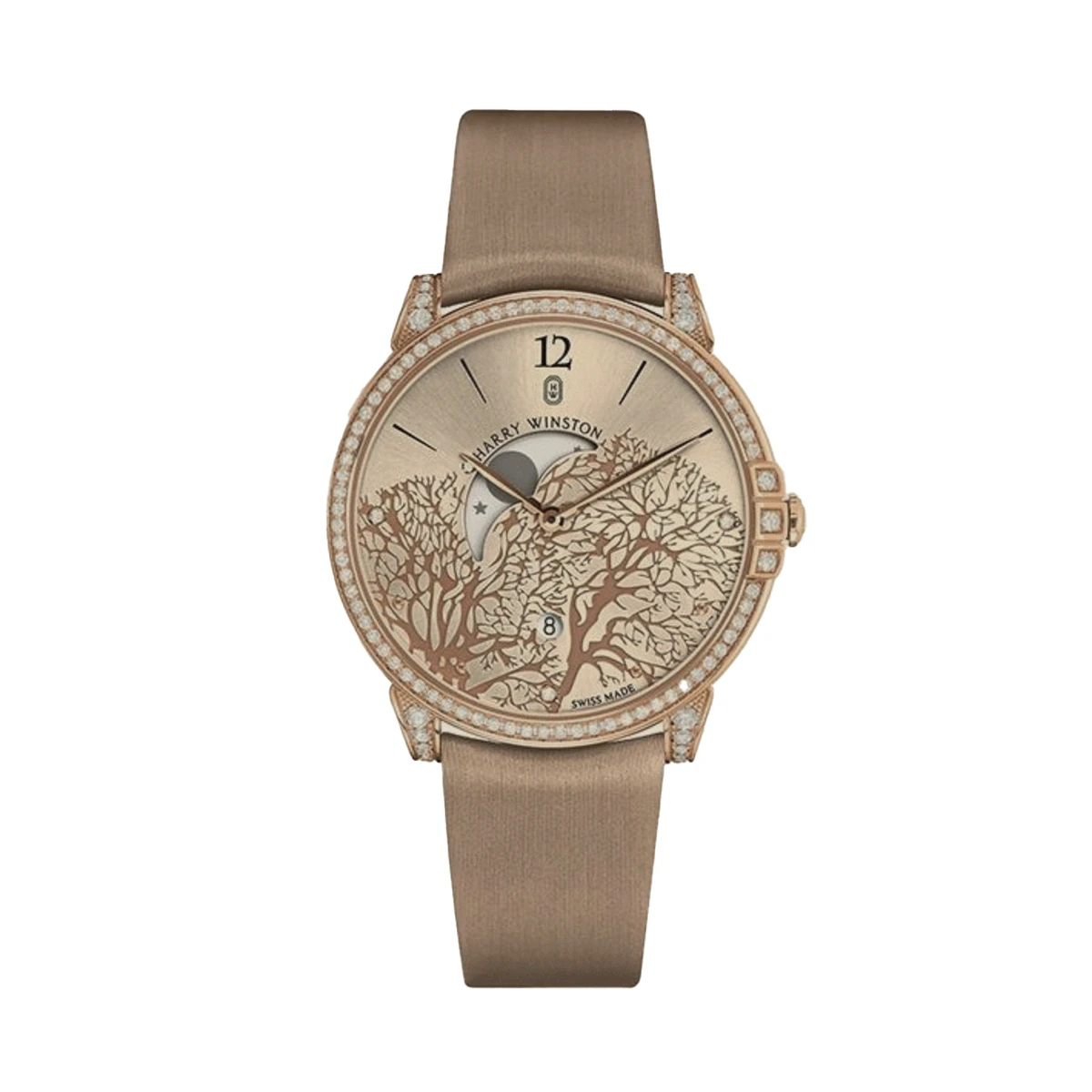 Купить элитные часы Harry Winston Midnight Moon Phase MIDQMP39RR001: в наличии в Москве!