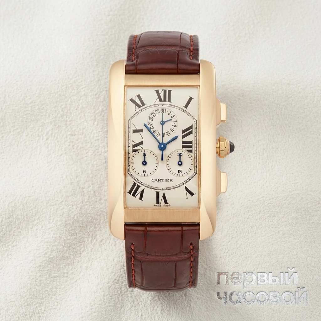 Купить элитные часы Cartier TANK Américaine CHRONOGRAPH 18K YELLOW GOLD 1730: в наличии в Москве!