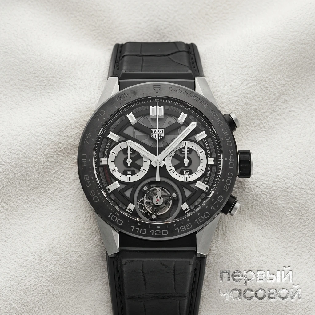 Купить элитные часы Tag Heuer Carrera Caliber Heuer02T Chronograph Tourbillon CAR5A8Y.FC6377: в наличии в Москве!