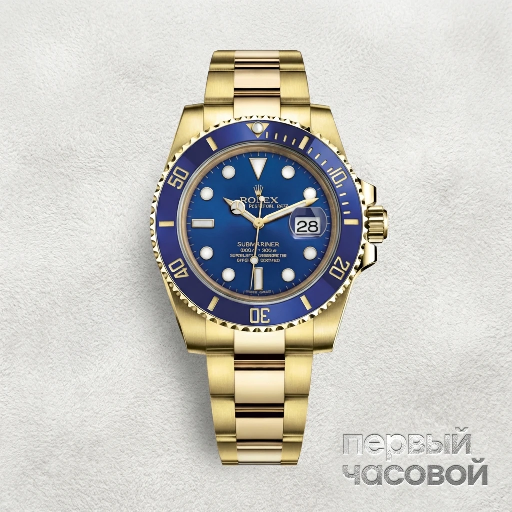Купить элитные часы Rolex Submariner Yellow Gold Blue Discontiniued (Новые В Пленках) 116618LB: в наличии в Москве!