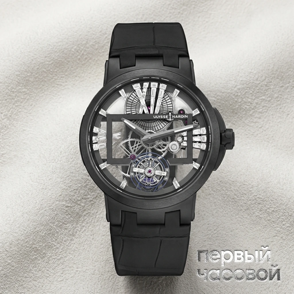 Купить элитные часы Ulysse N Executive Skeleton Tourbillon 1713-139/MAGIC-BLACK: в наличии в Москве!