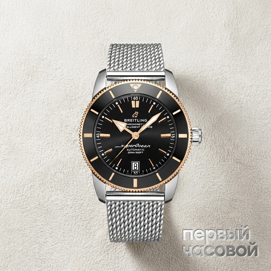 Купить элитные часы Breitling Superocean Heritage Automatic B20 Two Tone Black Dial 42 UB2010121B1A1: в наличии в Москве!