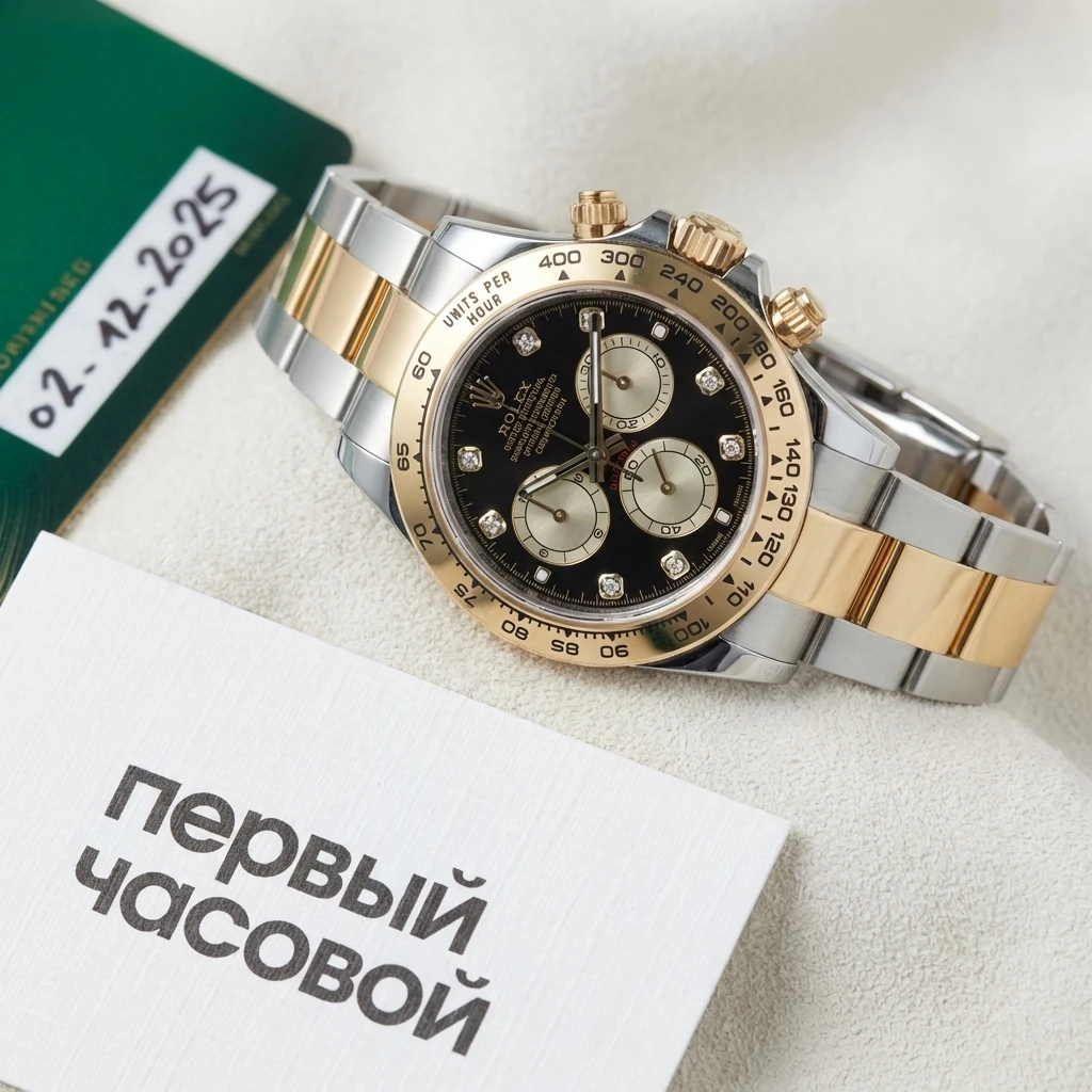 Купить элитные часы Rolex Cosmograph Daytona Steel &amp; Yellow Gold Black Dial Diamond Index 126503-0002: в наличии в Москве!