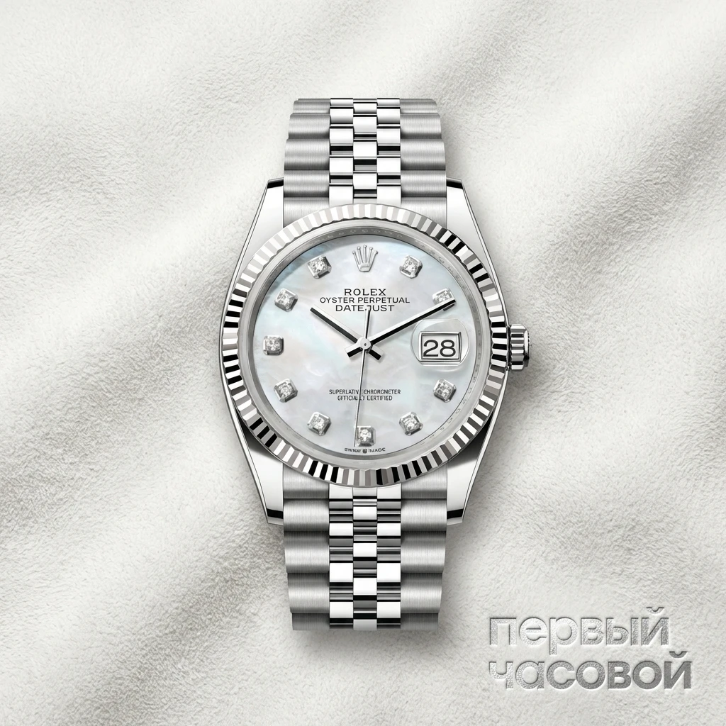 Rolex Datejust 36Mm Steel & White Gold Diamonds Mother Of Pearl 126234NG