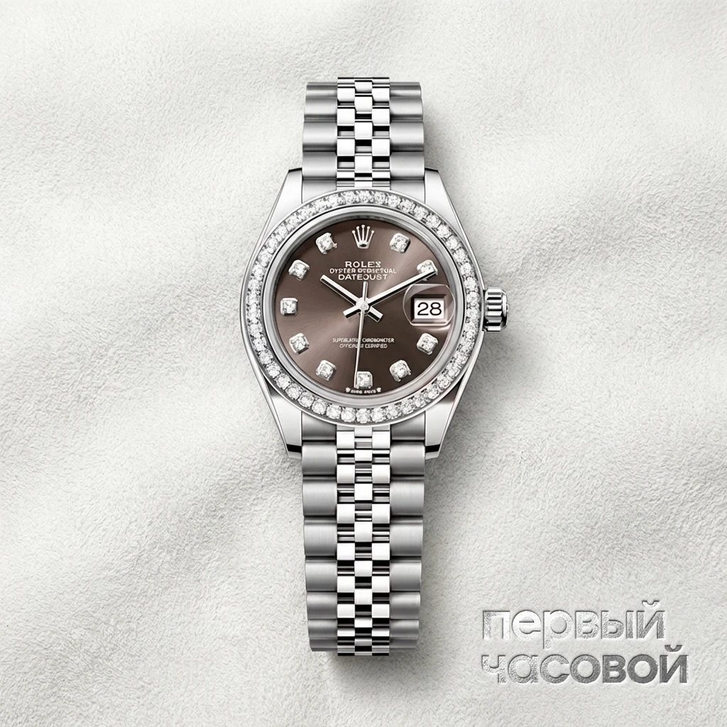 Rolex Lady-Datejust 28Mm Grey Dial Diamonds 279384RBR