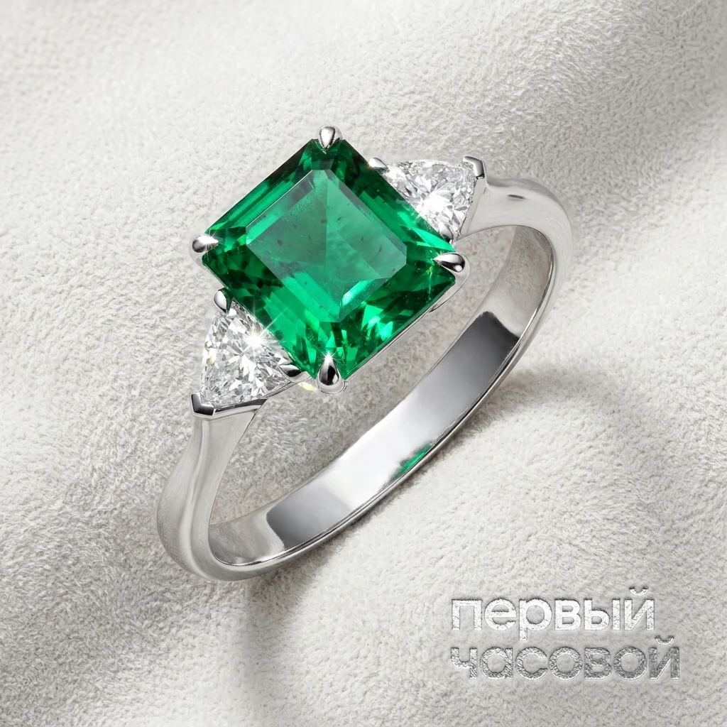 Кольцо с изумрудом 4,81 карата "Muzo Green" Colombia