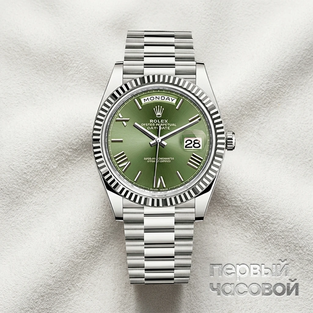 Rolex Oyster Perpetual White Gold Day-Date Olive Dial 228239